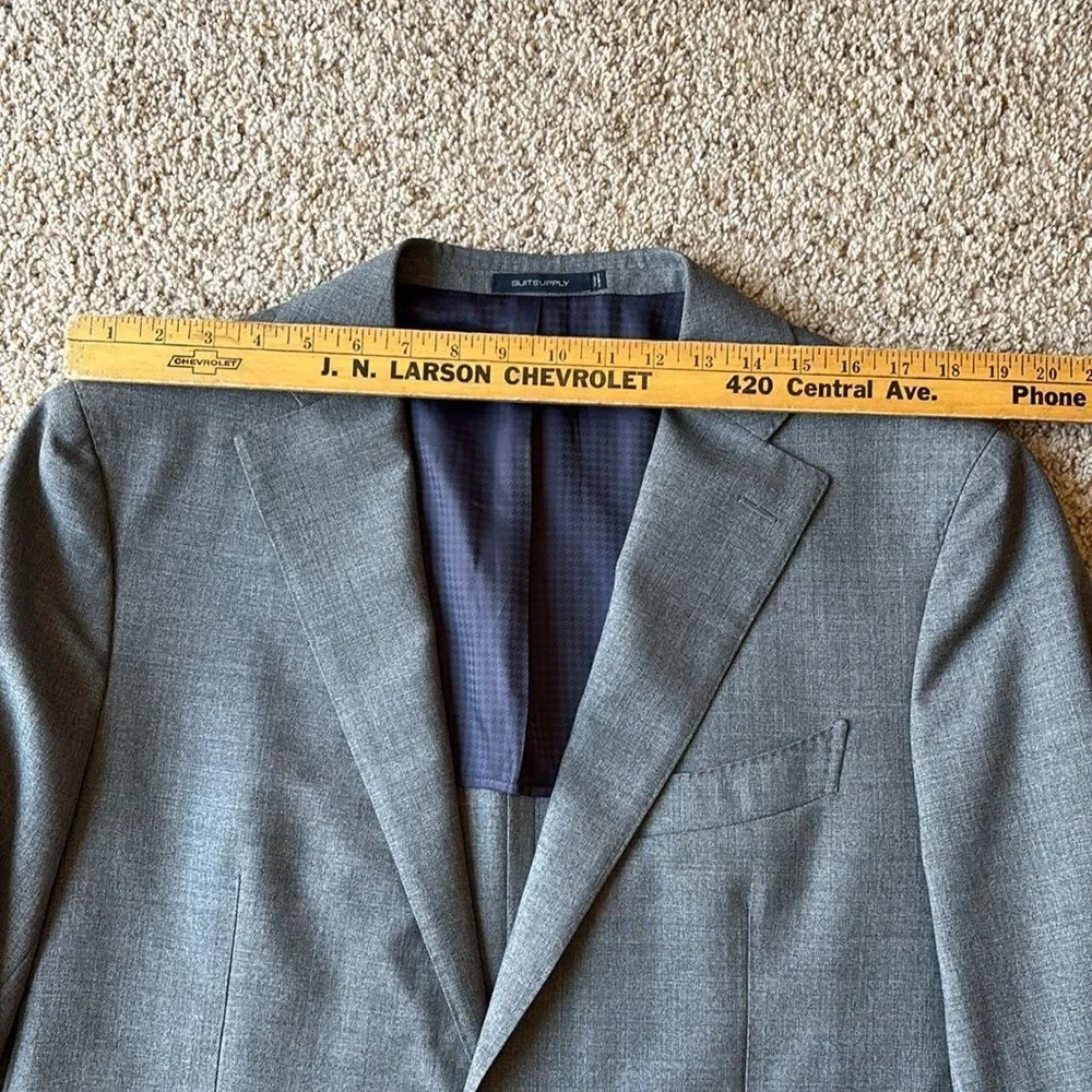 2022 SuitSupply Suit Supply La Spalla 21 Micron Tropical Wool Blazer Slim 46 R
